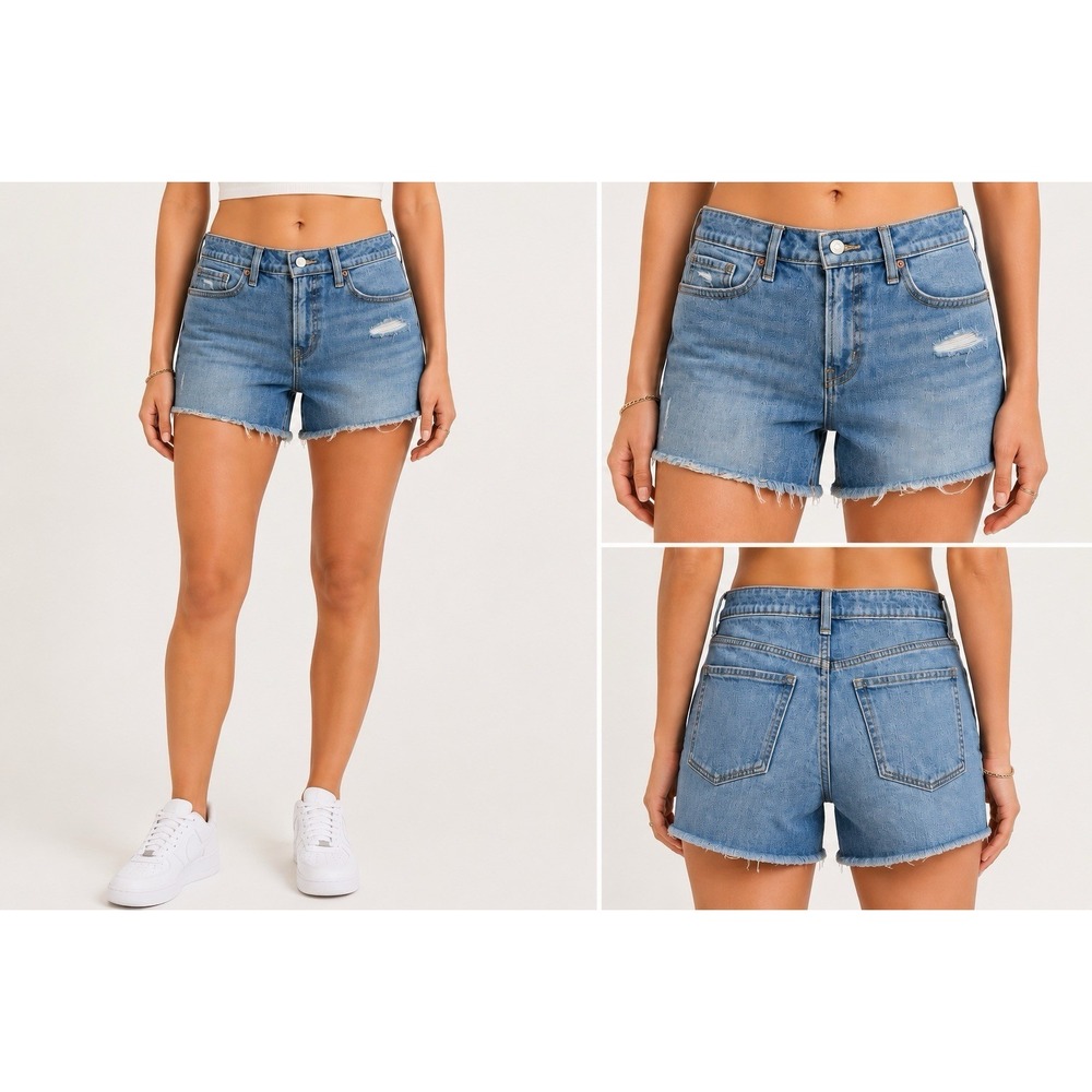 Old Navy High Rise OG Straight Distressed Denim Shorts Women's Size 12 NWT